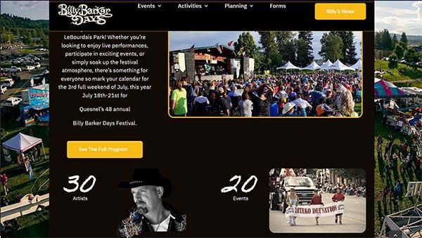 Billy Barker Days website